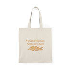 Mediterranean State of Mind Natural Canvas Tote Bag — Eco Market & Beach Bag