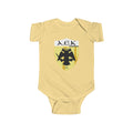 AEK Crest Infant Bodysuit — Baby Onesie with Yellow & Black Eagle Emblem