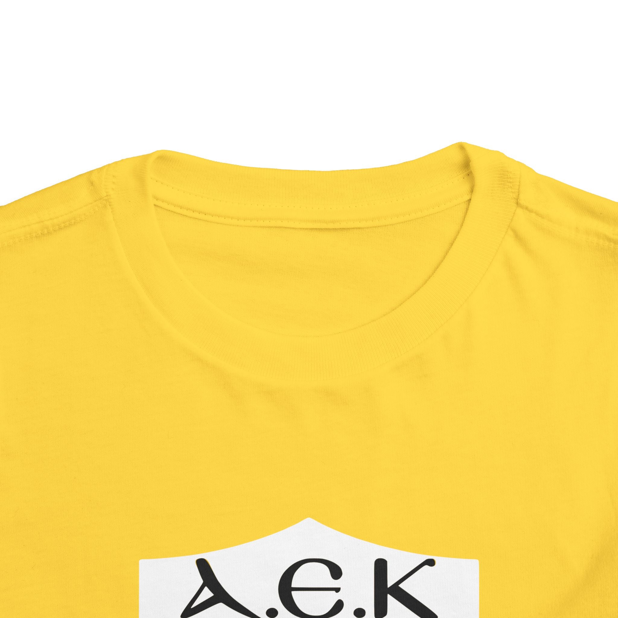 AEK FC Toddler Tee — Yellow Black Double-Headed Eagle Kids Soccer Shirt