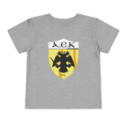 AEK FC Toddler Tee — Yellow Black Double-Headed Eagle Kids Soccer Shirt