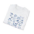 Greek Islands Travel Doodle Tee
