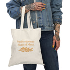 Mediterranean State of Mind Natural Canvas Tote Bag — Eco Market & Beach Bag