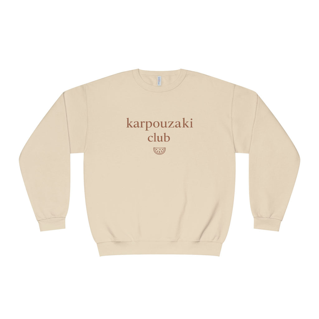 Mom Edition Karpouzaki Club Crewneck Sweatshirt — Minimal Greek Melon Club Pullover