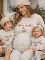 Mom Edition Karpouzaki Club Crewneck Sweatshirt — Minimal Greek Melon Club Pullover