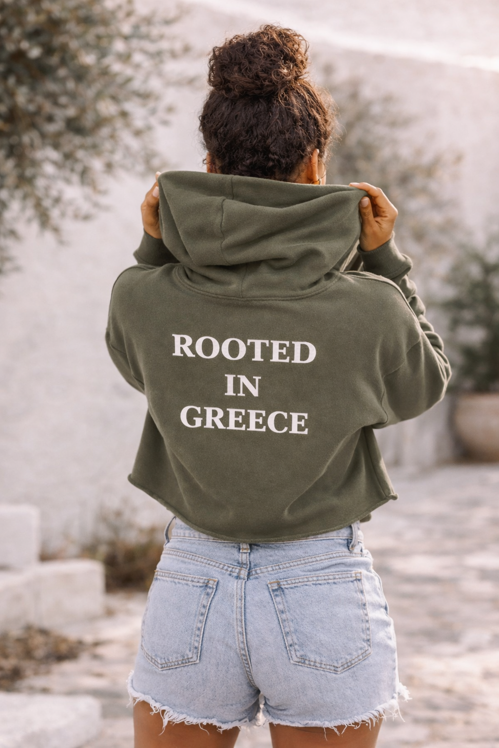 Rooted in Greece Crop Hoodie