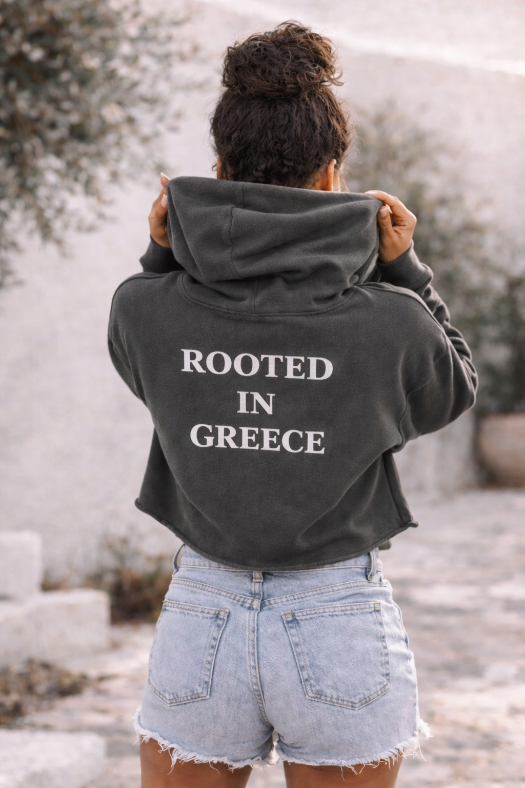 Rooted in Greece Crop Hoodie