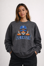 Detroit Tiger Sweatshirt | Vintage Detroit Graphic Crewneck | Detroit Streetwear Unisex Sweatshirt