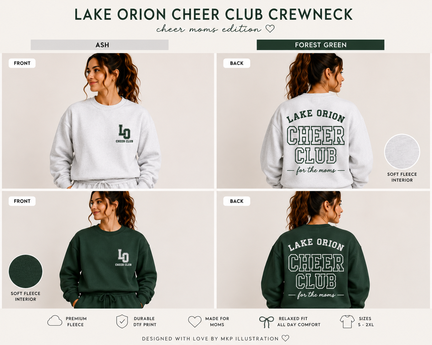 Lake Orion Cheer Club Crewneck | Cheer Moms Edition